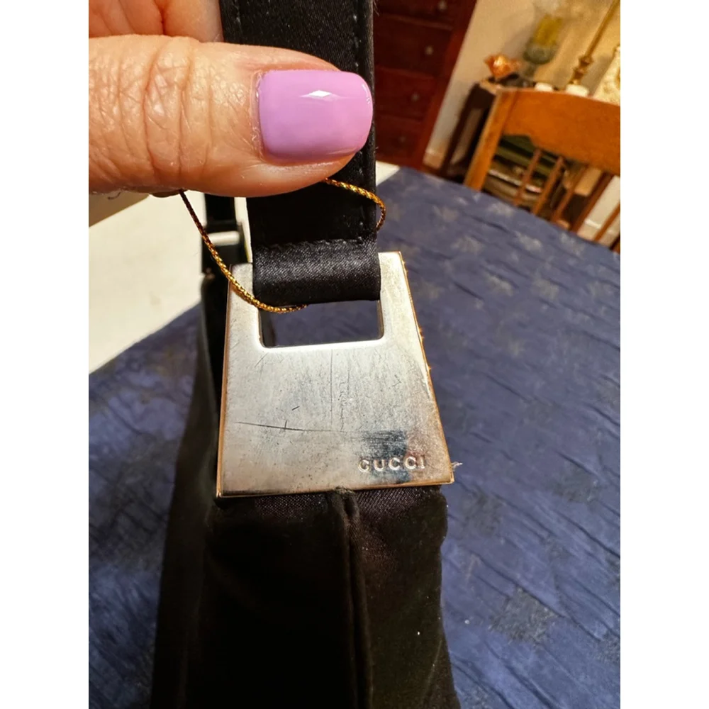 Gucci Black Padded Satin & Patent Leather Shoulder Bag - Picture 7 of 14